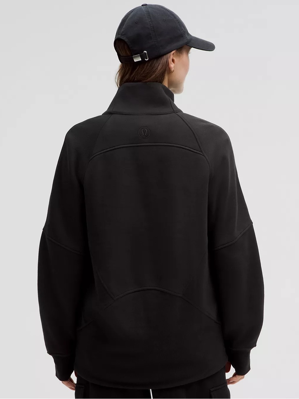 Lululemon Scuba Oversized Funnel Neck Half Zip Black M/L NWT Thumbholes - Picture 3 of 9